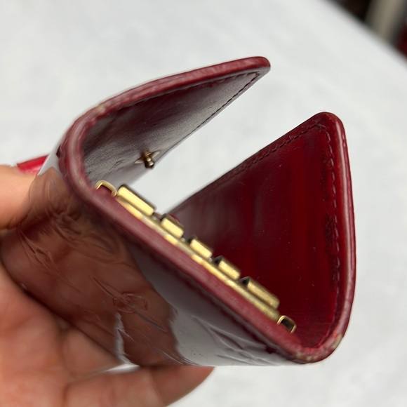 Auth. LV Louis Vuitton Vernis Red Monogram Multicles 4 Key Ring Wallet Vintage - Picture 16 of 17